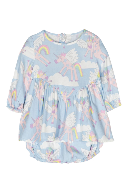Unicorn Print Dress & Bloomer Shorts